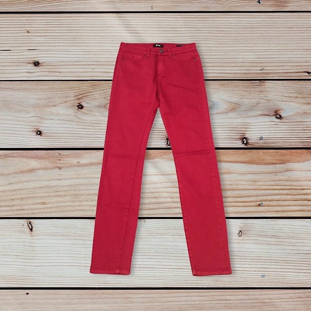 BDG Red High Rise Cigarette Ankle Jeans